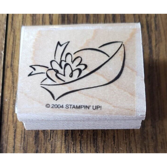 Stampin Up! Lot of 5 Wood Mounted Stamps Hats Off Boa Babe - Picture 6 of 13